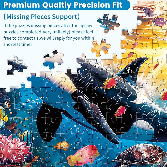 300 Piece Puzzles for Adults and Kids, Jigsaw Puzzle, Undersea World Jigsaw Puzzles, Home Decor Birthday Party Gift Toy, Fun and Challenging Family Games, 20.5x15IN