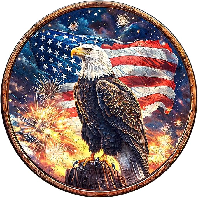 Wooden Puzzles for Adults - Eagle's Pride Wooden Jigsaw Puzzle, Unique Animal Shaped Wood Puzzles Adult, Christmas Birthday Gifts for Friends/Family, Home Decor 11.4 * 11.4in 200pcs