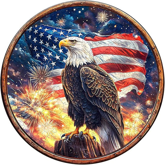 Wooden Puzzles for Adults - Eagle's Pride Wooden Jigsaw Puzzle, Unique Animal Shaped Wood Puzzles Adult, Christmas Birthday Gifts for Friends/Family, Home Decor 11.4 * 11.4in 200pcs