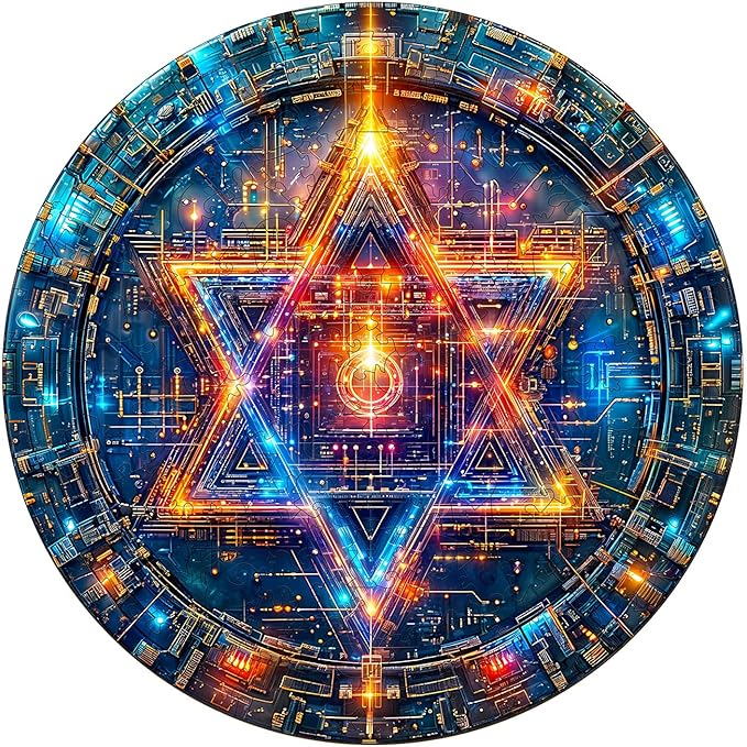 Wooden Puzzles for Adults - Star of David Wood Puzzles Adult - Unique Animal Shape Wooden Jigsaw Puzzles for Adults - Birthday Gifts for Puzzle Lovers, Family (11.4 * 11.3in)