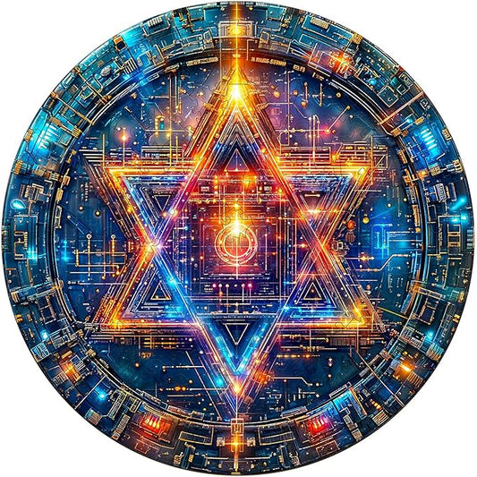 Wooden Puzzles for Adults - Star of David Wood Puzzles Adult - Unique Animal Shape Wooden Jigsaw Puzzles for Adults - Birthday Gifts for Puzzle Lovers, Family (11.4 * 11.3in)