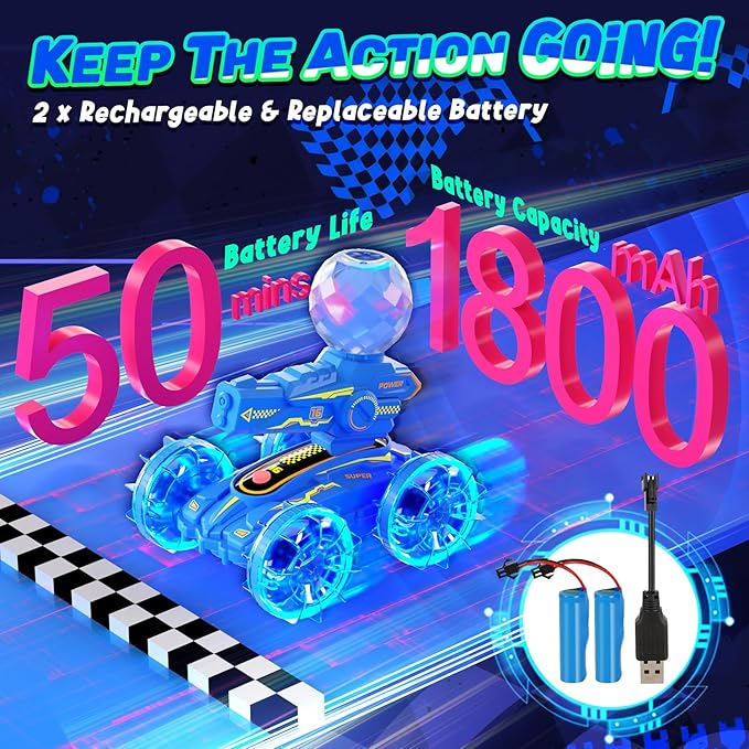 3-in-1 Remote Control Car with Water Gun, Waterproof Amphibious RC Cars & RC Boat, Remote Control Pool Toys for Kids Age 3 4 5 6 7 8-12 Boy Girl Holidays Birthdays Gifts