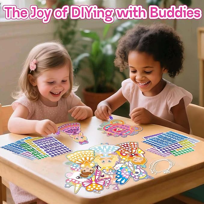 iGetooy 10 Sets DIY Mosaic Stickers for Kids, Princess & Unicorn Art Craft Kit with 720+ Stickers, Travel Toys for Kids, Birthday Gifts for Girls Boys 3-8 Year Olds