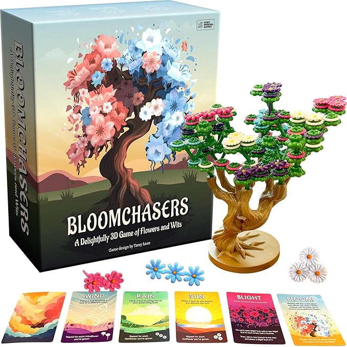 Bloomchasers: 3D Tree-Building Strategy Board & Card Game | Perfect for Family & Friends | 1-4 Players, Ages 12+
