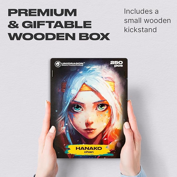 UNIDRAGON Original Wooden Jigsaw Puzzles — Pop Art Anime Hanako Chan — 250 Pieces Puzzle Rectangular Shape 12.6 x 9 Inches — Beautiful Gift Package, Best Gift for Adults and Kids