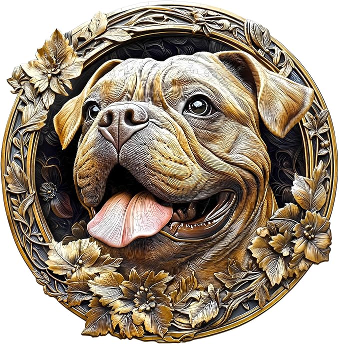 Wooden Jigsaw Puzzles, Metal French Bulldog Wooden Puzzles for Adults with Unique Shape, Adult Jigsaw Puzzle, Birthday Gifts for Adults, 8.5"x8.4" - 100pcs