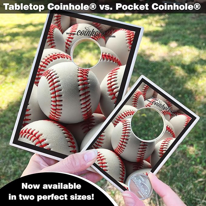 Coinhole Desktop Coin Bouncing Party Game Set | Tabletop Cornhole Board Game | Small Cornhole Travel Game Includes Coins