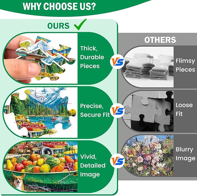 300 Piece Puzzles for Adults,Country Store Puzzles for Adults Children Seniors,Large Piece Dog Deer Fruit Puzzle for Kids Ages 8-10 10-12,Fun Challenging Landscape Family Puzzle Game Nights,20.5*15in