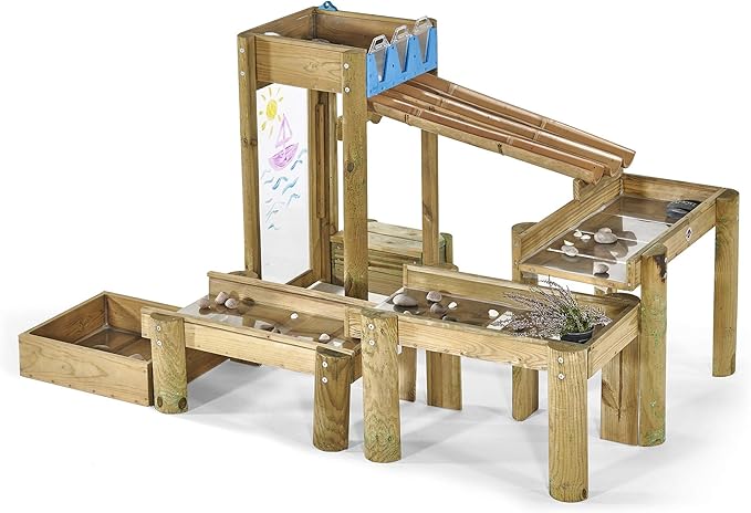 Plum Discovery Wooden Water Run Table for Kids, Toddler Toys, Sensory Activity Table, Outdoor Playset, Painting Easel, Storage Box, Easy to Clean, Durable, Weatherproof, Gift for Ages 3+ Yrs