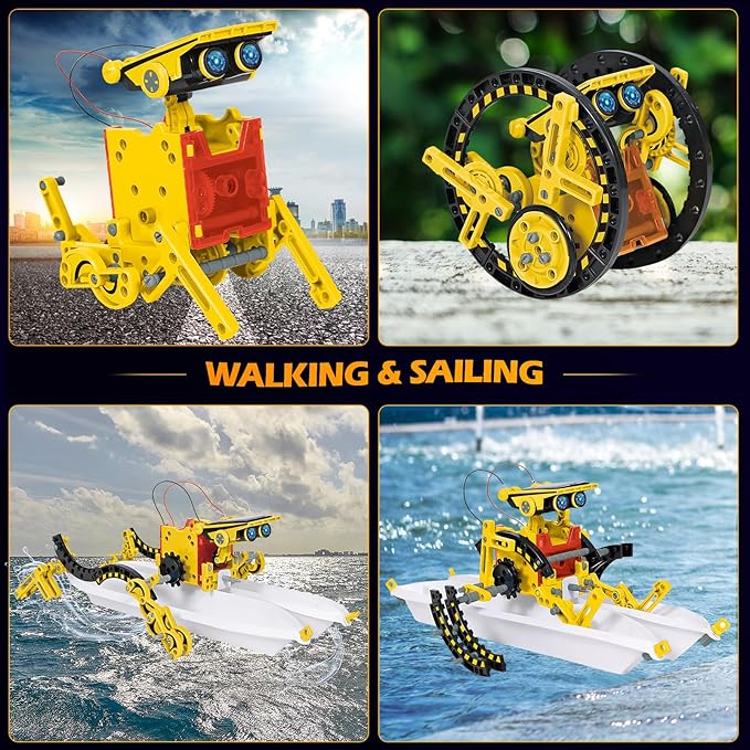 Solar Robot Toys for Kids Ages 8-12, 12-in-1 STEM Projects Science Kits for 8-13 9 10 11 Year Old Teen Boys Girls, 190Pcs DIY Building Experiment Education Sets, Christmas Birthday Gifts Ideas.