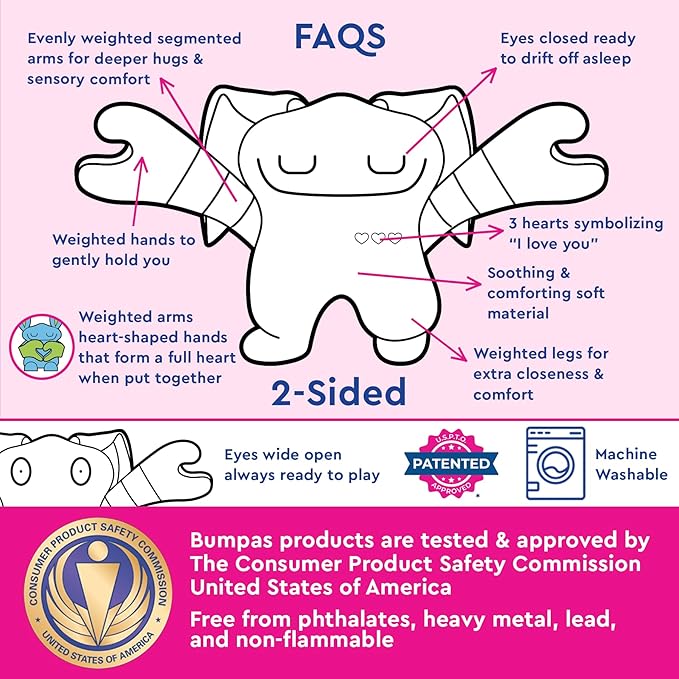 Weighted Plush Toy – Machine Washable Calming & Comforting Stuffed Animal for Kids – Arms and Body are Weighted to Give a Realistic Hug – Soft Companion for Playtime, Naptime & Travel (Jiff)