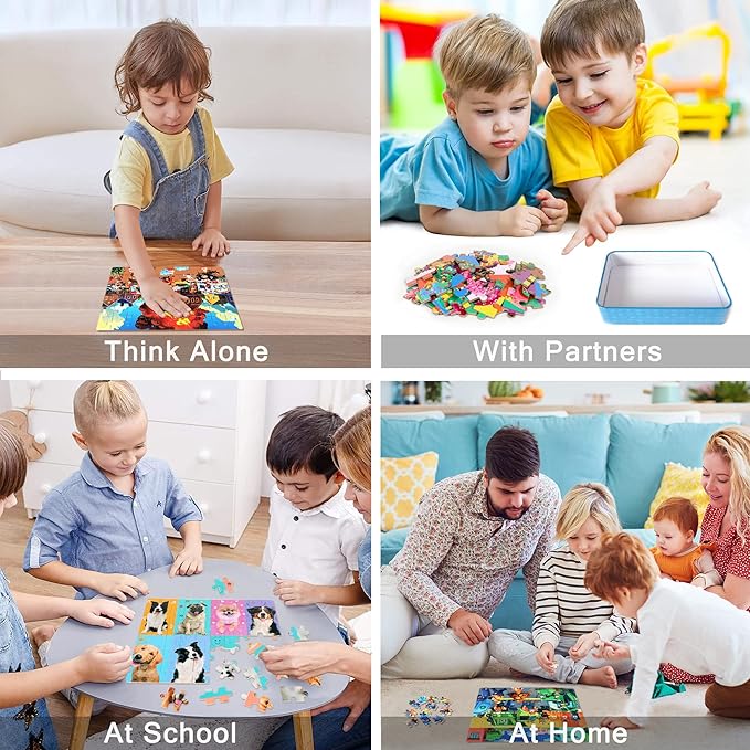 LELEMON Puzzles for Kids Ages 4-6,6 Pack 60 Piece Puzzles for Kids Ages 4-8 in a Metal Box,Educational Jigsaw Puzzles Puzzle Games Puzzle Toys for Girls and Boys