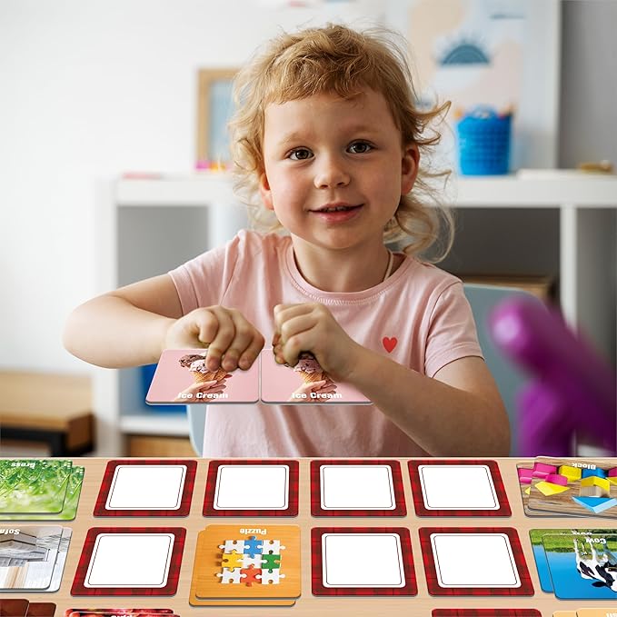 72 PCS Daily Items Matching Game, 36 Designs Everyday Objects Memory Cards Engaging Picture Matching Game, Educational Learning Toys for Preschool 4 5 6 Years Old