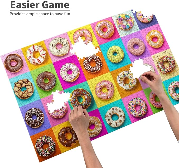 Jigsaw Puzzles 1000 Pieces for Adults, Families Colorful Donuts Puzzles Pieces Donuts Family Puzzle Doughnuts Jigsaw Puzzle Donuts Jigsaw Puzzle Donut Puzzle
