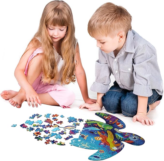 Sea Turtle Jigsaw Puzzles for Children - 153 Pieces Fun Puzzles, Perfect for Kids' Development and Family Bonding Activities!