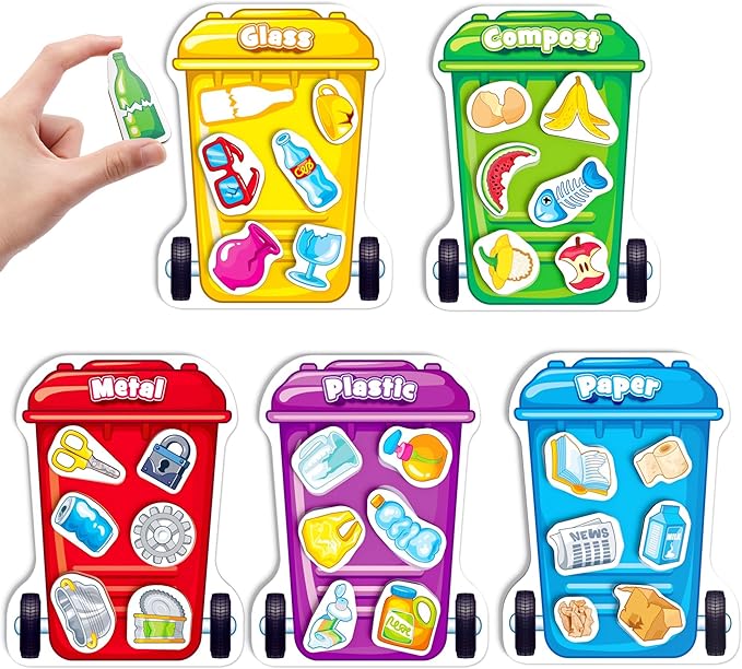 Coogam Montessori Toys for 3 Year Old, Magnetic Garbage Recycling Sorting Toy - Waste Category Classification and Environmental Awareness Learning Educational Gift Toy Game