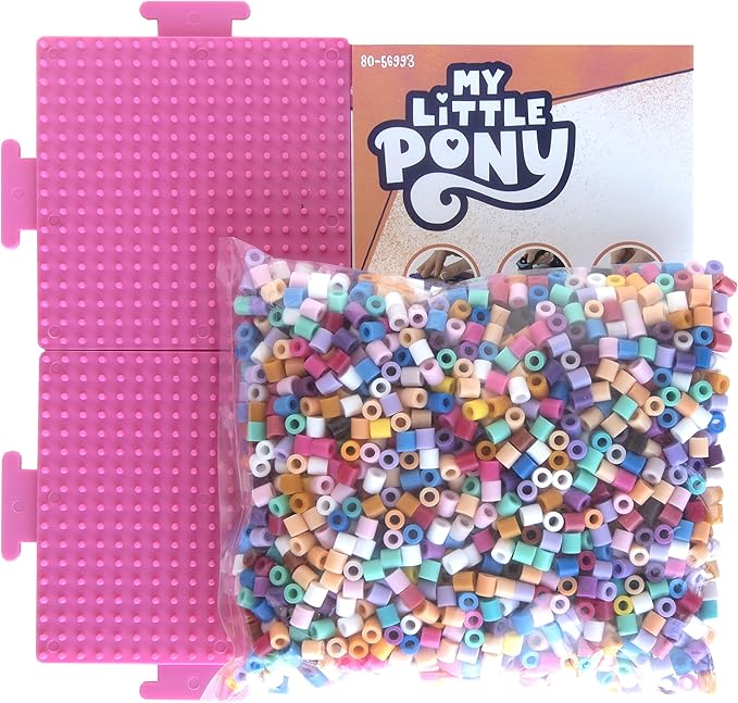 Perler 80-56993 My Little Pony Fused Bead Activity Kit with Pegboard and 5 Patterns, Multicolor, 2004 Pieces