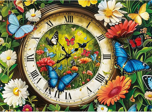 500 Pieces Puzzle for Adults,Fantasy Forest Clock Puzzle,Recycled Cardboard Flowering Time Puzzles 500 Pieces,Challenging Game Home Decor Birthday Party Gift Toy for Adults Kids Seniors 20.5 * 15 in