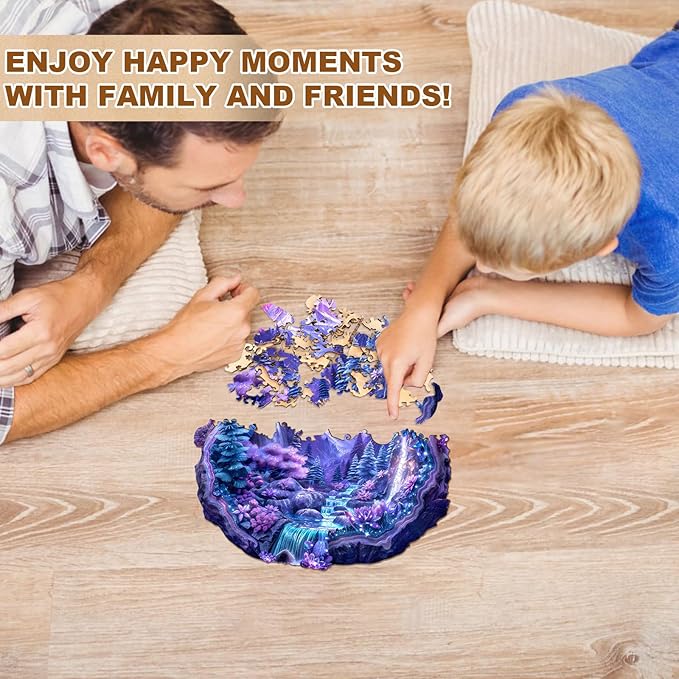 Jigfoxy Wooden Puzzle for Adults, Crystal Jigsaw Puzzles for Adult, Unique Animal Shape Wood Cut Puzzles, Christmas Thanksgiving Gifts for Friends Family (S-8.5 * 8.1in-100pcs)