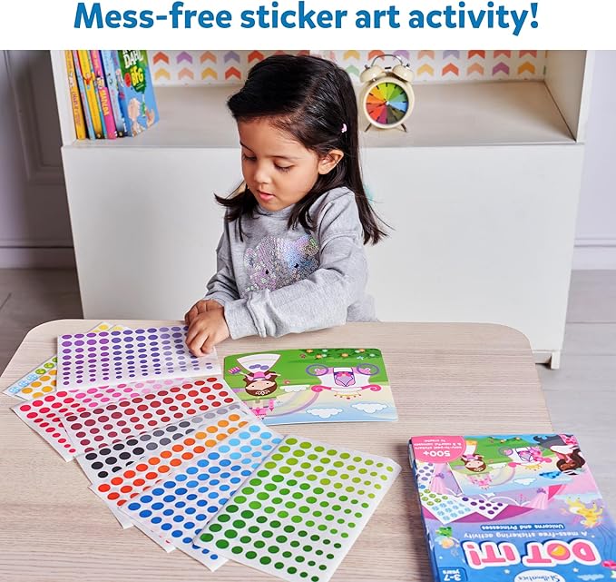 Skillmatics Dot It Sticker Art - Unicorns & Princesses, Mess-Free Fun for Kids, 500+ Stickers, Craft Kits, DIY Scrapbooking Activity, Travel Toys, Gifts for Girls & Boys Ages 3, 4, 5, 6, 7