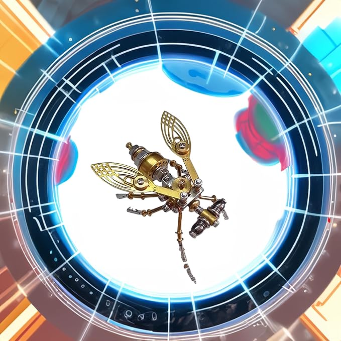 Steampunk Metal Insect Bug Sculpture Mechanical Insect Clockwork 3D Steampunk Metal Puzzle Kits for Adults (Drosophila melanogaster)