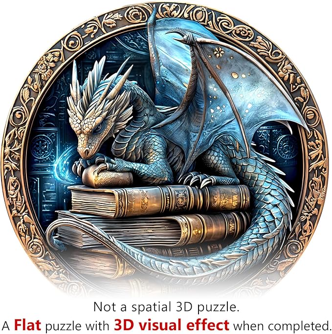 WOODBESTS Wooden Puzzles for Adults, Ancient Protector Wood Puzzles Adult(100 Pieces, S, 8.5 * 8.5in), Unique Shape Wooden Animal Jigsaw Puzzles, Birthday Gifts for Adults Family Game