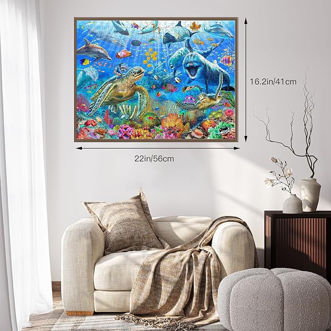 Jigsaw Puzzles for Adults 500 Piece - Jigsaw Puzzles for Adults and Kids 500 Piece Educational Games Colorful Puzzles for Home Decoration(Ocean Adventure 500 Pieces)