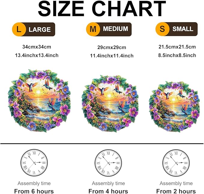 Wooden Puzzles for Adults - Beach Flower Wood Puzzles Adult - Unique Animal Shape Wooden Jigsaw Puzzles for Adults - Birthday Gifts for Puzzle Lovers, Family (13.4 * 13.4in)