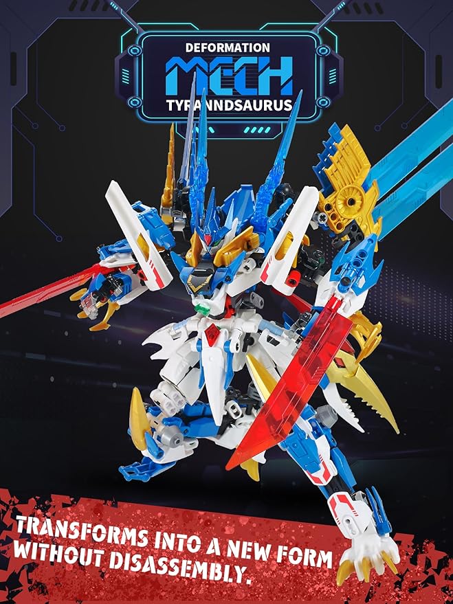 Pterodactyl Robot 2 in 1 Building Toy Sets, Dinosaurs Mech Transforming Building Block Model, Mecha Action Figures Pterosaur Building Kits, for Boys, Adult Age 8-12 (Pterodactyl)