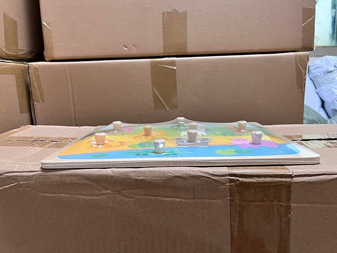 Wooden Puzzles for Toddler Peg Puzzle Toys, Wooden Jigsaw Puzzles Zoo Animal Patterns Puzzle with Handles Educational Montessori Puzzles