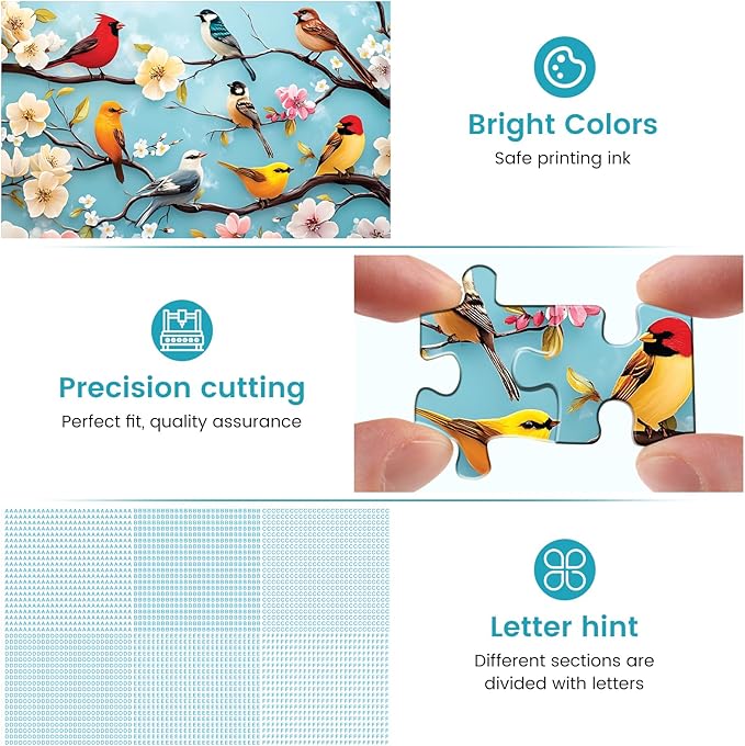 500 Piece Puzzles for Adults,Bird Jigsaw Puzzles 500 Pieces Bird Lovers Puzzle for Adults Jigsaw Puzzle Games Premium Cardboard Puzzle for Tabletop Great Gift 20.5x15 in