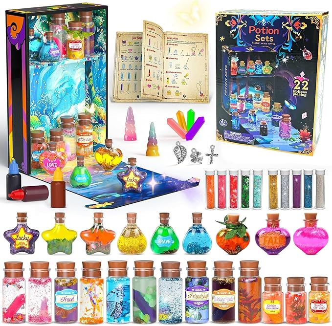 Fairy Magic Potions Kit for Kids, Magic Mix Kit Wizard Witch's Bottles Mystery Potions Craft Toys, Arts and Crafts for Kid Ages 6 7 8 9 11 12+ Years