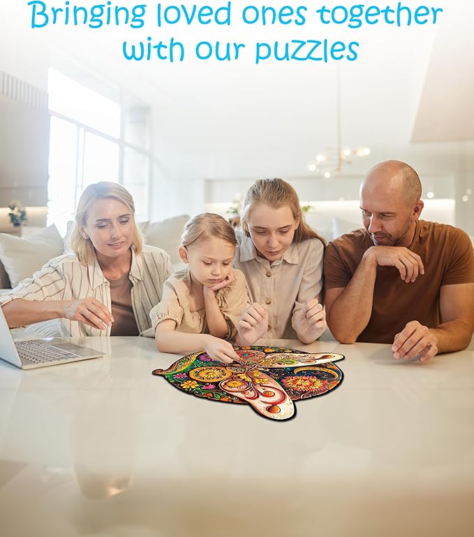 CRAFTHUB Animal Wooden Puzzles for Adults – A3 Baroque Butterfly with 177 Pieces Wood Puzzles – Jigsaw Puzzles with Unique Animal Shapes – 10.8" x 10.9"