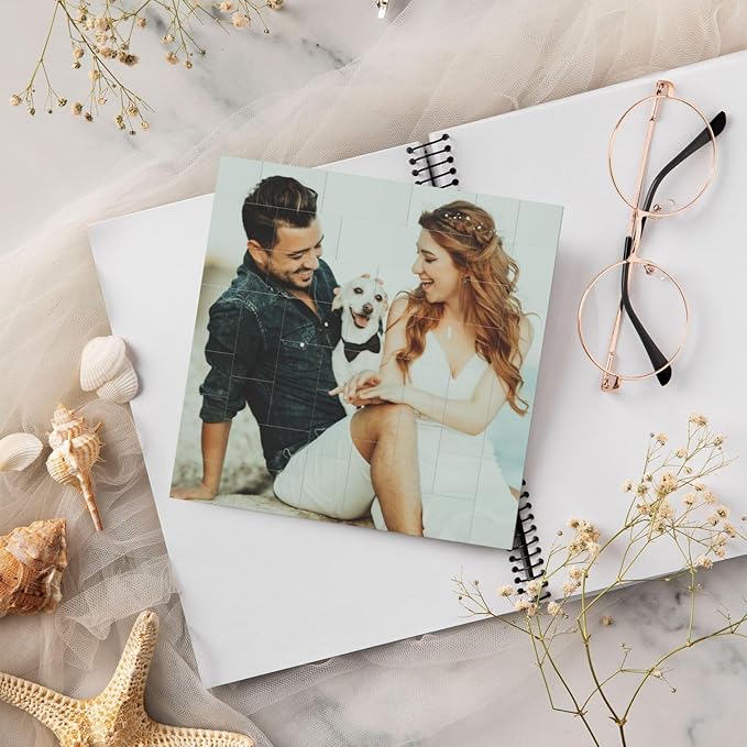 Custom Building Brick Personalized Photo Block Puzzle Valentines Day Gifts Building Block Family Portrait Photograph DIY Gifts for Women, Men,Kids Horizontal Shaped Brick Puzzle (Horizontal Shaped)