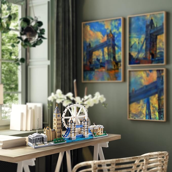 Architecture Series Mini Bricks for Adults and Teens, London Skyline Collection 3430 PCS,Micro Mini Blocks Set Model Kit,Landmark Model