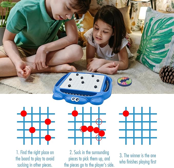 Magnetic Chess Game, Magnet Board Game with Board and 40 Stones, Innovative Table Top Magnetic Strategy Puzzle Game for Kids Adults, Educational Multiplayer Games for Christmas Birthday Party
