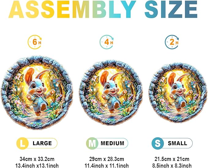 Wooden Puzzles for Adults - Cheerful Bunny Wooden Puzzles - Unique Shaped Wooden Jigsaw Puzzles - Animal Wooden Puzzle Creative Bunny Gifts - Puzzle Toys - 195pcs