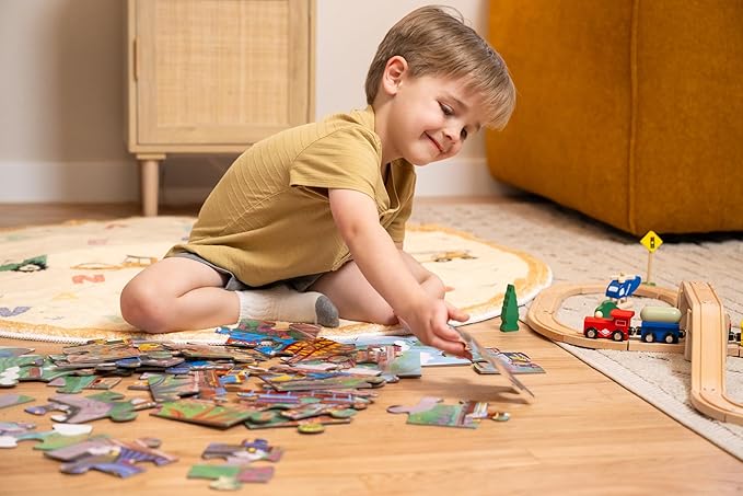 Crocodile Creek Above + Below 48-Piece Jigsaw Floor Puzzle - Fun Floor Puzzles for Kids Ages 4-8 - Day at The Zoo - 18 x 24 inches Finished