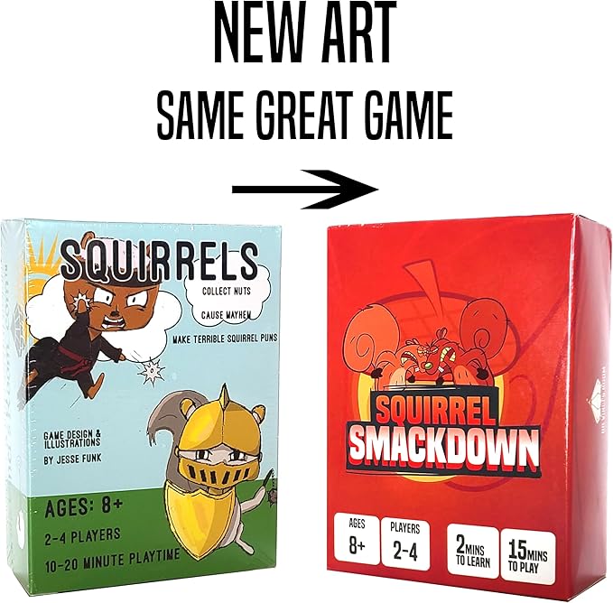 da Vinci's Room Squirrel Smackdown - The Fast Paced Family Card Game for 2-4 Players | Fun Card Games for Teens, Kids 8-12, or Adults (Compact Edition)