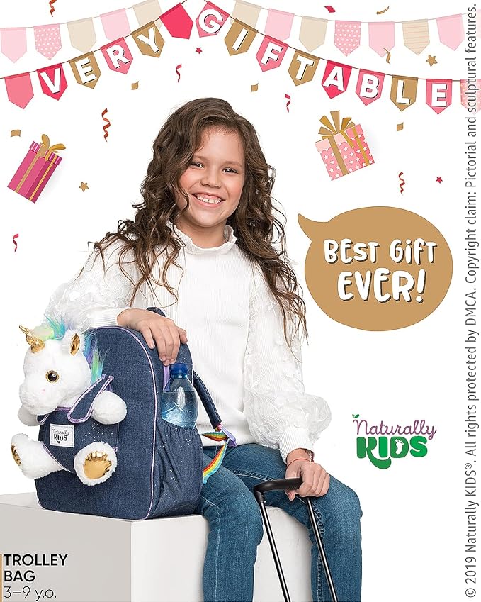 Toddler Luggage for Girls w Unicorn Toys, Kids Rolling Backpack for Girls, Toddler Suitcase, Gifts for 3 4 5 6 Year Old