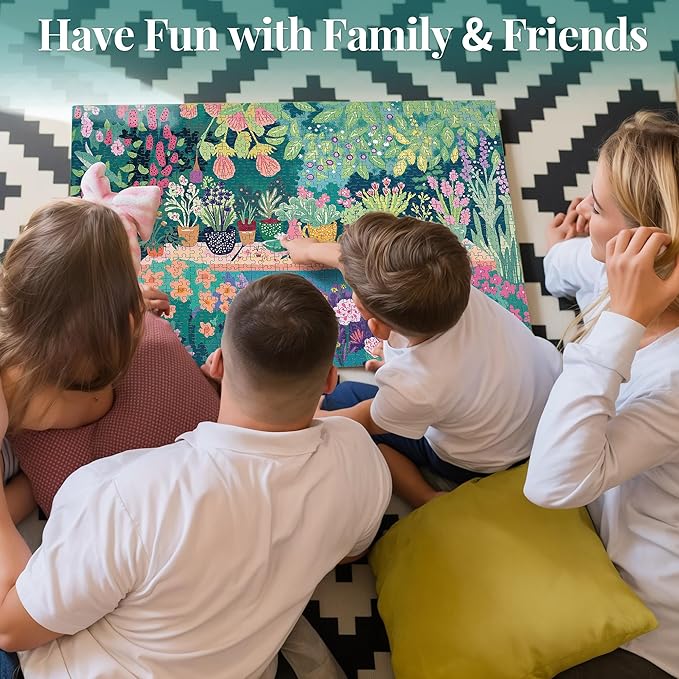 Jigsaw Puzzles for Adults 1000 Pieces, Plant Garden Puzzle, Colorful as Home Wall Decor for Family Challenging Games
