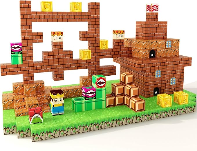 Magnetic Blocks Building Toys - Build Mine Magnet World Set Toddler Kids Sensory Toys for Boys & Girls Ages 3-5 5-7 8-12, 1'' Magnetic Cubes Game Classroom Must Haves Decor School Supplies