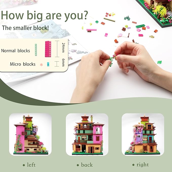 Architecture Cherry Blossom Villa Tree House Micro Building Blocks Set for Girls 14+ 7080PCS, Flower House Creative Collectible Models Gift for Adults