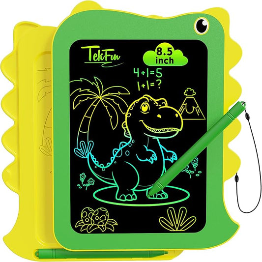TEKFUN LCD Writing Tablet for Kids, Doodle Board Drawing Pad for Toddlers, Dinosaur Toys for Kids, Travel Toys for 3 4 5 6 Year Old Boys Girls, Easter Birthday Christmas Gifts (8.5in Green)