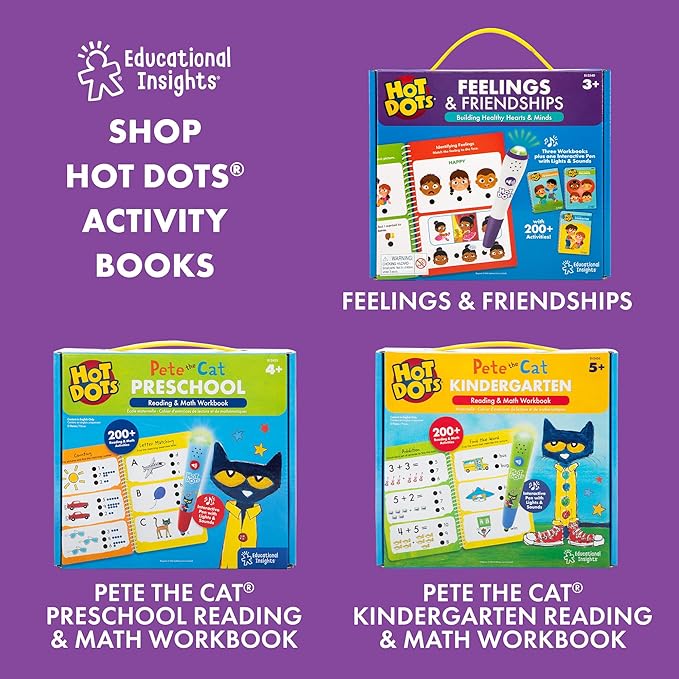 Educational Insights Hot Dots Light-Up Interactive Pen, Set of 6 Pens, Interactive Learning, Compatible with Any Hot Dots Set (Workbooks Not Included)