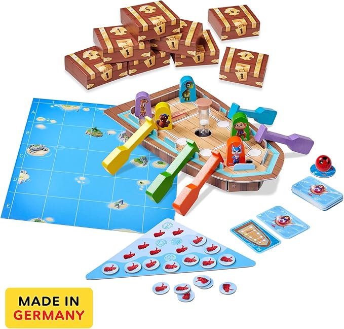 HABA Capt'n Pepe: Treasure Ahoy - A Cooperative Pirate Board Game, Adventure & Treasure Hunt for Kids & Families & A Create Your Own Adventure Legacy Game for Ages 6+