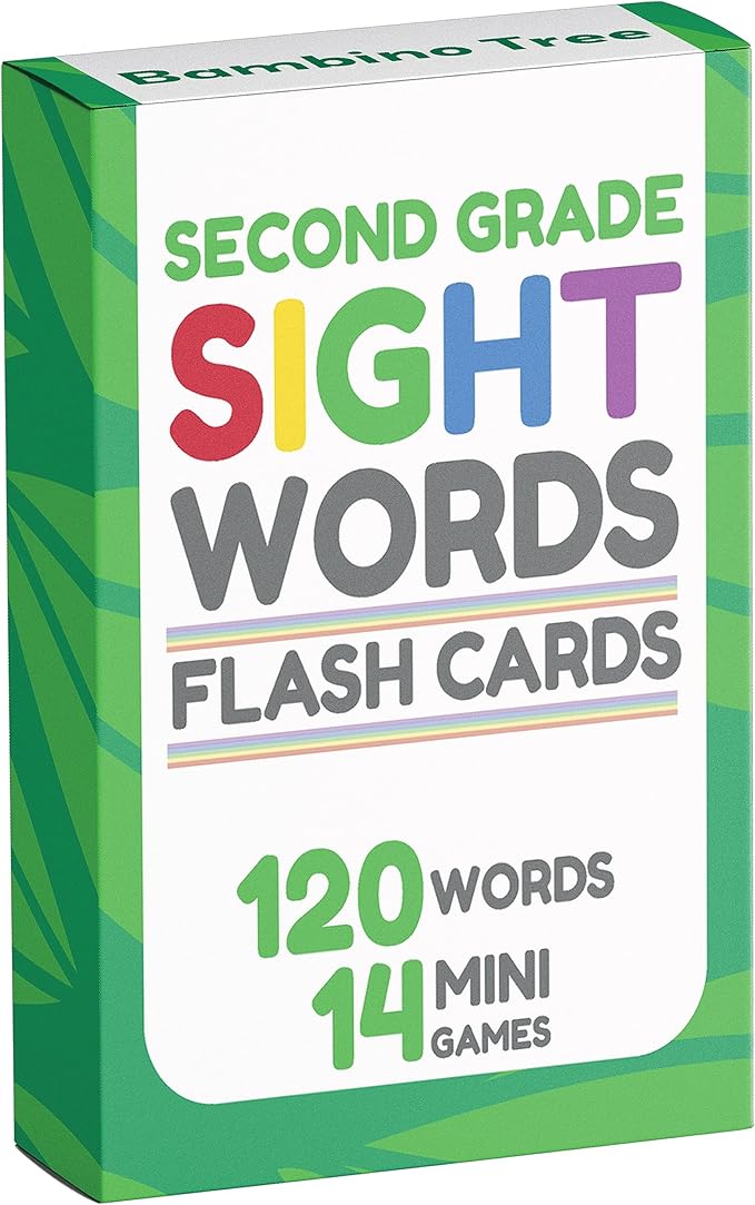 Sight Words Flash Cards 2nd Grade - 120 High Frequency Words from Dolch's and Fry's Lists for 7-8 Years