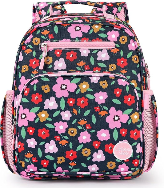 mibasies Kids Backpack for Girls: Girls Backpack 5-8 - Kindergarten Elementary School Bookbag for Girl - Flower