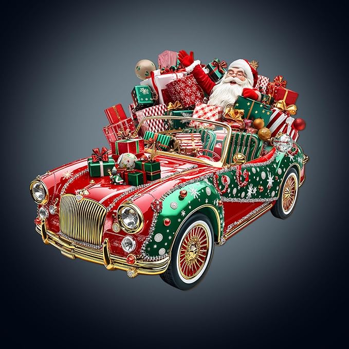 WOODBESTS Wooden Puzzles for Adults (145 Piece, M, 11.4 * 9.9in) Christmas Car Wood Puzzle Adult, Unique Wooden Animal Jigsaw Puzzles, Family Game and Birthday Gifts for Friend