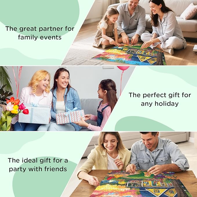 500 Piece Puzzle for Adults Puzzle, Cute Dog Jigsaw Puzzle 500 Pieces, Garden House and Flowers Puzzles 500 Pieces for Adults Seniors, Fun Challenging Family Games Holiday Party Gifts 20.5×15 in